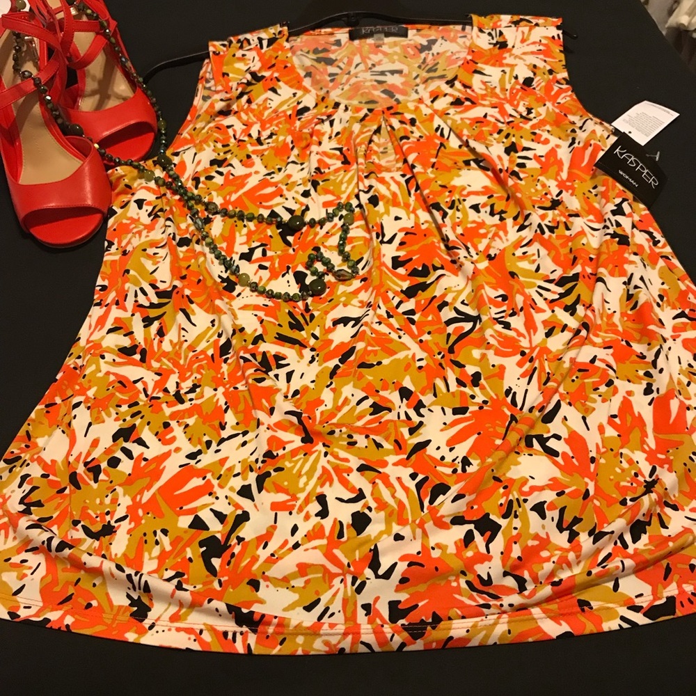 NWT Kasper Printed Top